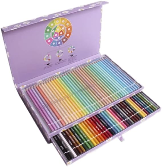 TINTA UNITA Cassettiera a due piani 36 pastelli color pastello e 36 colori classici (1 pezzo RANDOM)