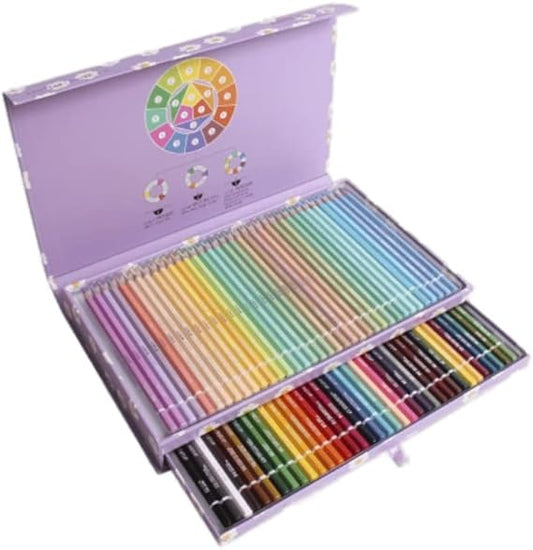 TINTA UNITA Cassettiera a due piani 36 pastelli color pastello e 36 colori classici (1 pezzo RANDOM)