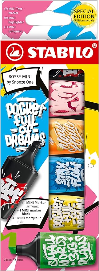 STABILO BOSS MINI by Snooze One - Astuccio da 6 -Evidenziatore e Marker